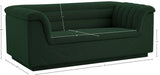 Cascade Loveseat - Modern Curved Arm Design with Deep Channel Tufting for Ultimate Comfort and Style