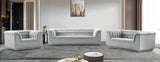 Cascade Chair - Modern Boucle Fabric Seating with Curved Arms and Deep Channel Tufting for Comfort
