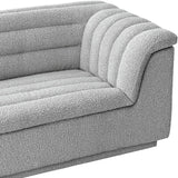 Cascade Chair - Modern Boucle Fabric Seating with Curved Arms and Deep Channel Tufting for Comfort