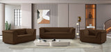 Cascade Chair - Modern Boucle Fabric Seating with Curved Arms and Deep Channel Tufting for Comfort