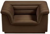Cascade Chair - Modern Boucle Fabric Seating with Curved Arms and Deep Channel Tufting for Comfort