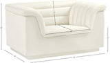 Cascade Chair - Modern Boucle Fabric Seating with Curved Arms and Deep Channel Tufting for Comfort
