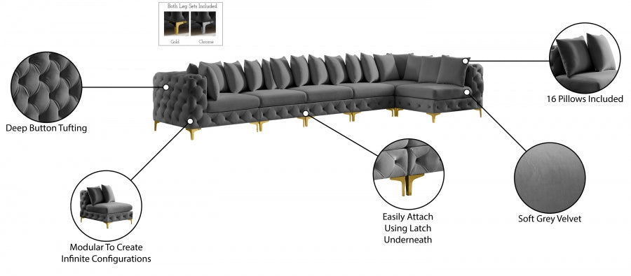 Tremblay Velvet Modular Sectional