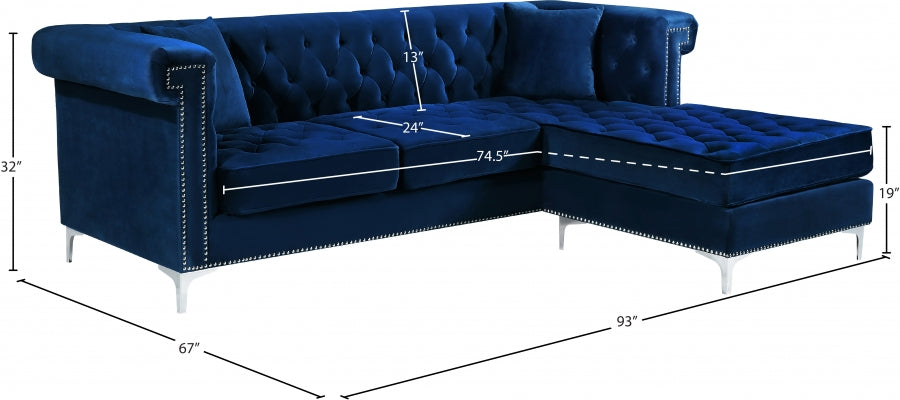 Damian Velvet Reversible Sectional