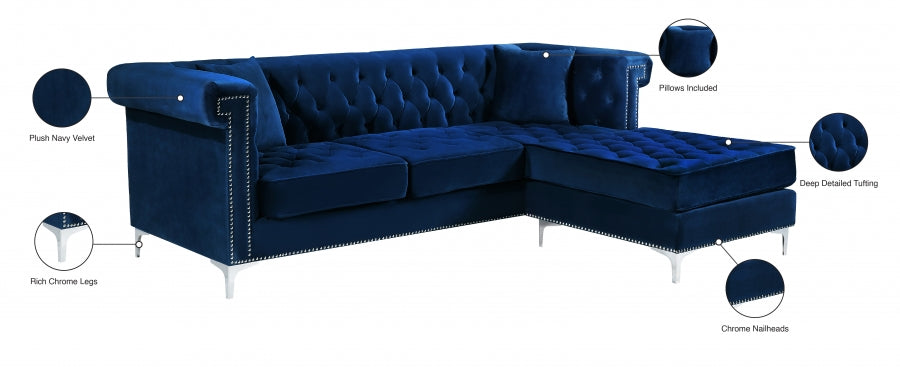 Damian Velvet Reversible Sectional