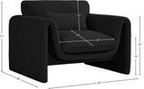 Stylus Contemporary Boucle Fabric Chair with Curved Arms and Thick Cushions for Ultimate Comfort