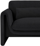 Stylus Contemporary Boucle Fabric Chair with Curved Arms and Thick Cushions for Ultimate Comfort