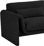 Stylus Contemporary Boucle Fabric Chair with Curved Arms and Thick Cushions for Ultimate Comfort