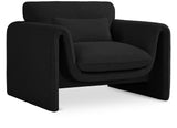 Stylus Contemporary Boucle Fabric Chair with Curved Arms and Thick Cushions for Ultimate Comfort