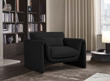 Stylus Contemporary Boucle Fabric Chair with Curved Arms and Thick Cushions for Ultimate Comfort