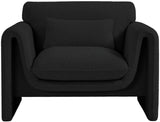 Stylus Contemporary Boucle Fabric Chair with Curved Arms and Thick Cushions for Ultimate Comfort