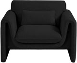 Stylus Contemporary Boucle Fabric Chair with Curved Arms and Thick Cushions for Ultimate Comfort