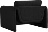 Stylus Contemporary Boucle Fabric Chair with Curved Arms and Thick Cushions for Ultimate Comfort