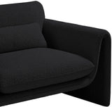 Stylus Contemporary Boucle Fabric Chair with Curved Arms and Thick Cushions for Ultimate Comfort