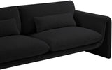 Stylus Loveseat - Contemporary Boucle Fabric Seating with Curved Arms for Ultimate Comfort and Style
