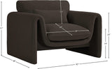 Stylus Contemporary Boucle Fabric Chair with Curved Arms and Thick Cushions for Ultimate Comfort
