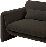 Stylus Contemporary Boucle Fabric Chair with Curved Arms and Thick Cushions for Ultimate Comfort