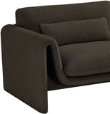 Stylus Contemporary Boucle Fabric Chair with Curved Arms and Thick Cushions for Ultimate Comfort