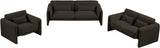 Stylus Contemporary Boucle Fabric Chair with Curved Arms and Thick Cushions for Ultimate Comfort