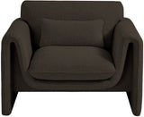 Stylus Contemporary Boucle Fabric Chair with Curved Arms and Thick Cushions for Ultimate Comfort