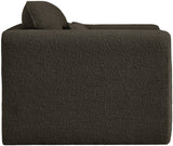 Stylus Contemporary Boucle Fabric Chair with Curved Arms and Thick Cushions for Ultimate Comfort