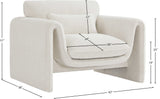Stylus Contemporary Boucle Fabric Chair with Curved Arms and Thick Cushions for Ultimate Comfort