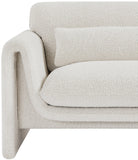 Stylus Contemporary Boucle Fabric Chair with Curved Arms and Thick Cushions for Ultimate Comfort