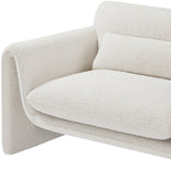 Stylus Contemporary Boucle Fabric Chair with Curved Arms and Thick Cushions for Ultimate Comfort