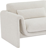 Stylus Contemporary Boucle Fabric Chair with Curved Arms and Thick Cushions for Ultimate Comfort