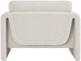 Stylus Contemporary Boucle Fabric Chair with Curved Arms and Thick Cushions for Ultimate Comfort