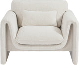 Stylus Contemporary Boucle Fabric Chair with Curved Arms and Thick Cushions for Ultimate Comfort