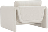 Stylus Contemporary Boucle Fabric Chair with Curved Arms and Thick Cushions for Ultimate Comfort