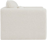 Stylus Contemporary Boucle Fabric Chair with Curved Arms and Thick Cushions for Ultimate Comfort
