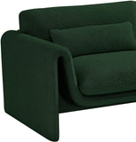 Stylus Contemporary Boucle Fabric Chair with Curved Arms and Thick Cushions for Ultimate Comfort