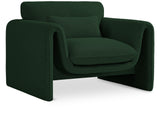 Stylus Contemporary Boucle Fabric Chair with Curved Arms and Thick Cushions for Ultimate Comfort