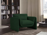 Stylus Contemporary Boucle Fabric Chair with Curved Arms and Thick Cushions for Ultimate Comfort
