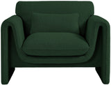 Stylus Contemporary Boucle Fabric Chair with Curved Arms and Thick Cushions for Ultimate Comfort