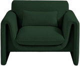 Stylus Contemporary Boucle Fabric Chair with Curved Arms and Thick Cushions for Ultimate Comfort