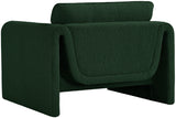 Stylus Contemporary Boucle Fabric Chair with Curved Arms and Thick Cushions for Ultimate Comfort