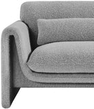 Stylus Contemporary Boucle Fabric Chair with Curved Arms and Thick Cushions for Ultimate Comfort