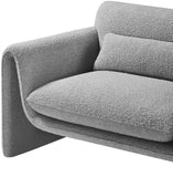 Stylus Contemporary Boucle Fabric Chair with Curved Arms and Thick Cushions for Ultimate Comfort