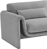 Stylus Contemporary Boucle Fabric Chair with Curved Arms and Thick Cushions for Ultimate Comfort