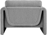 Stylus Contemporary Boucle Fabric Chair with Curved Arms and Thick Cushions for Ultimate Comfort