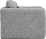 Stylus Contemporary Boucle Fabric Chair with Curved Arms and Thick Cushions for Ultimate Comfort
