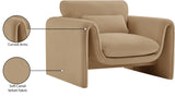 Sloan Velvet Accent Chair - Elegant Contemporary Design with Soft Cushions for Ultimate Comfort