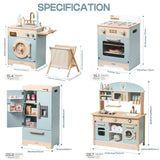 Robud Wooden Kids Kitchen PlaySet Series - Green and Gold