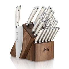 S1 Series 17-Piece Knife Block Set, Forged German Steel, Walnut Block, 1024777