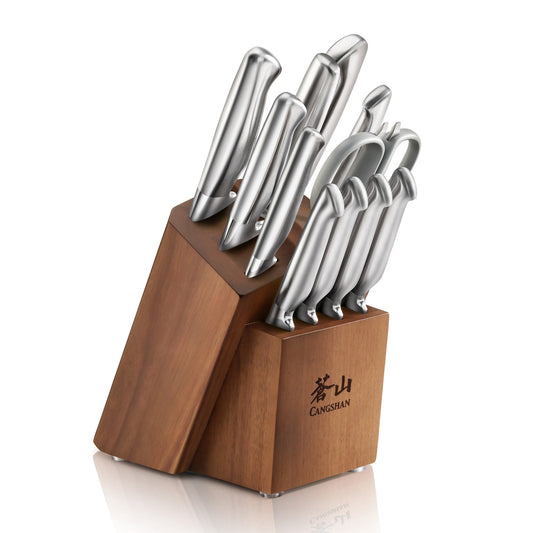 SANFORD Series 12-Piece Knife Block Set, Forged German Steel, Acacia Block, 1027150