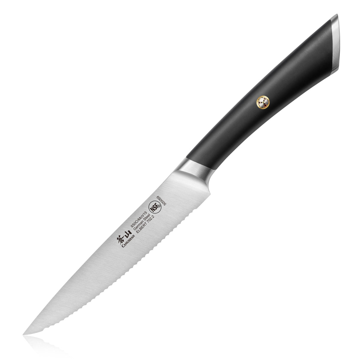 ELBERT Series 5-Inch Serrated Utility Knife, Forged German Steel