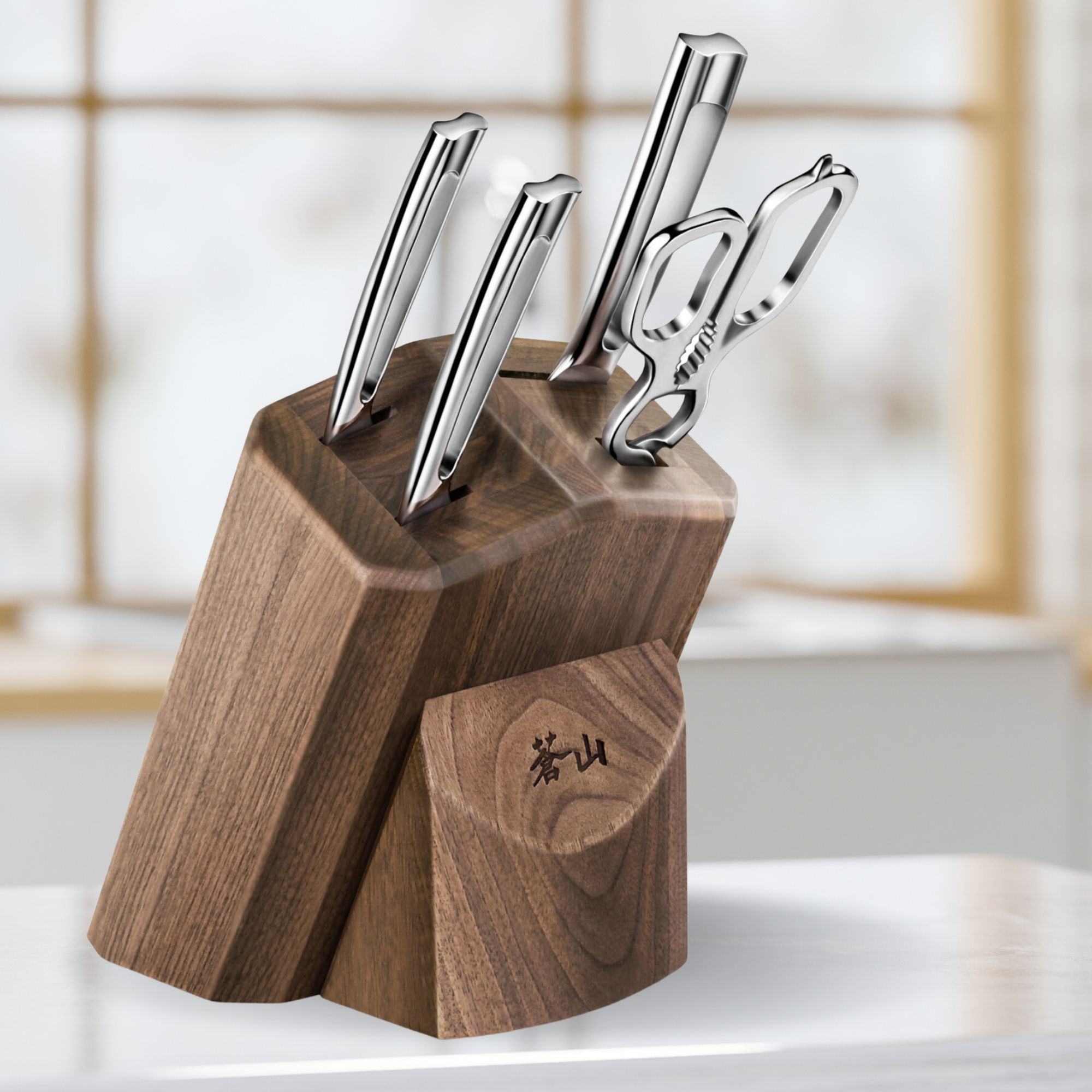 N1 Series 5-Piece Starter Knife Block Set, Walnut Block, Forged German Steel, 1022605